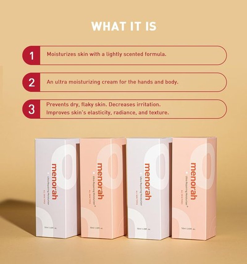 menorah Ultra Repairing Moisturizer – Wrinkle Control & Firming Cream with Vitamin E, Aloe, Niacinamide & Meadowfoam Seed Oil, Boosts Skin Elasticity, Lightweight Hydration for Women & Men, 50ml