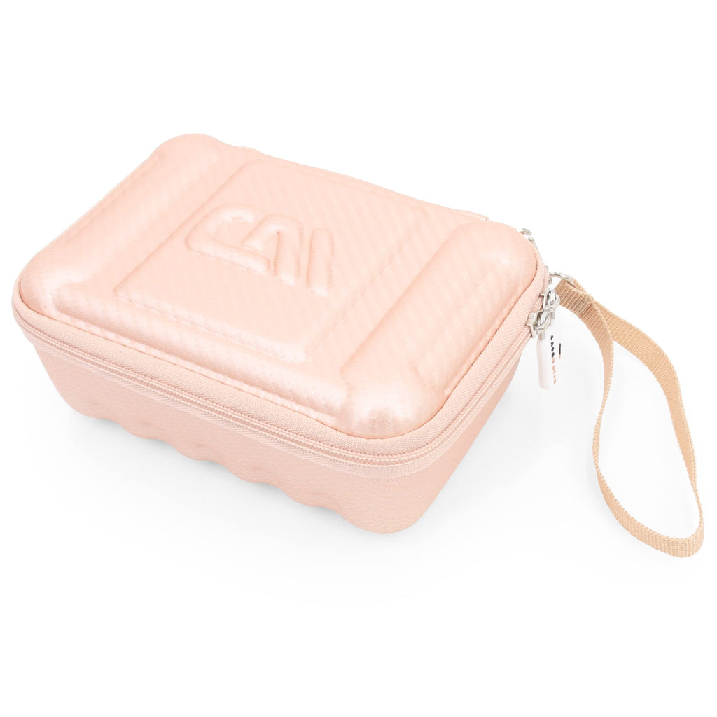 CASEMATIX Rose Gold Clipper Blade Holder - Protective Storage Case with Barber Blade Holder Foam and Hard Shell Impact-Resistant Outer