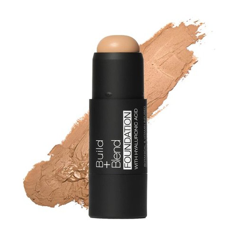 Palladio Build & Blend Foundation Stick - Medium Coverage Contour for Natural Shine-Free Finish | 0.25 Ounce (Almond)