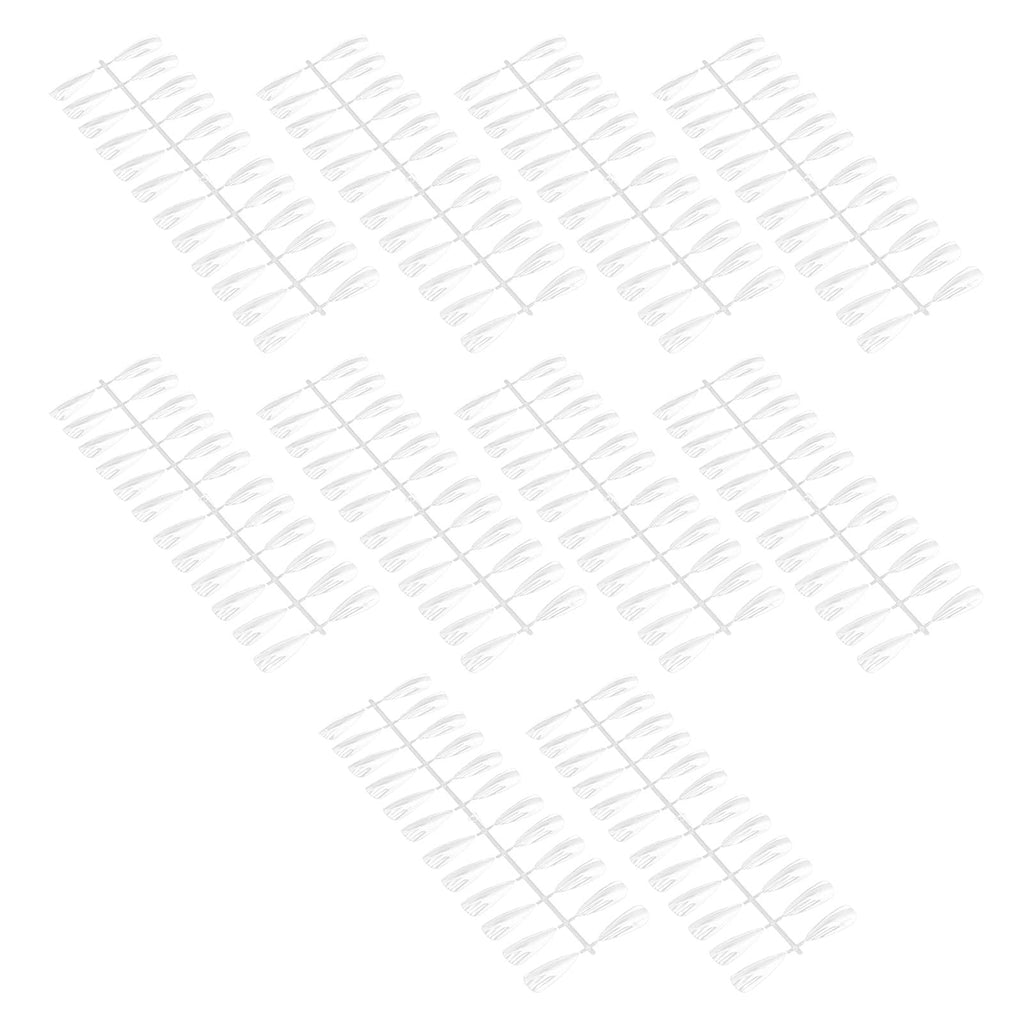 240pcs Transparent Nail Sticks for Nail Art Polish Display Tips, Durable & Portable Manicure Supplies,Transparent(Long tip 240 pieces)