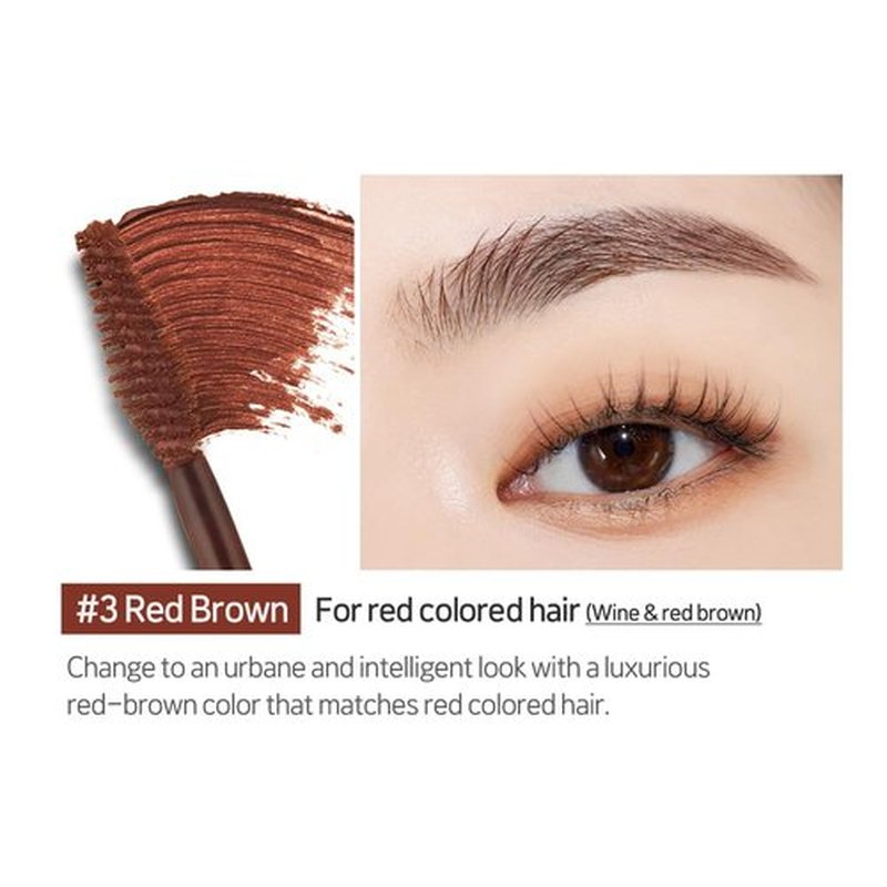 ETUDE Color My Brows Brow Mascara - 3D Natural Coloring & Moisturizing Gel in Red Brown (0.152 Fl Oz)