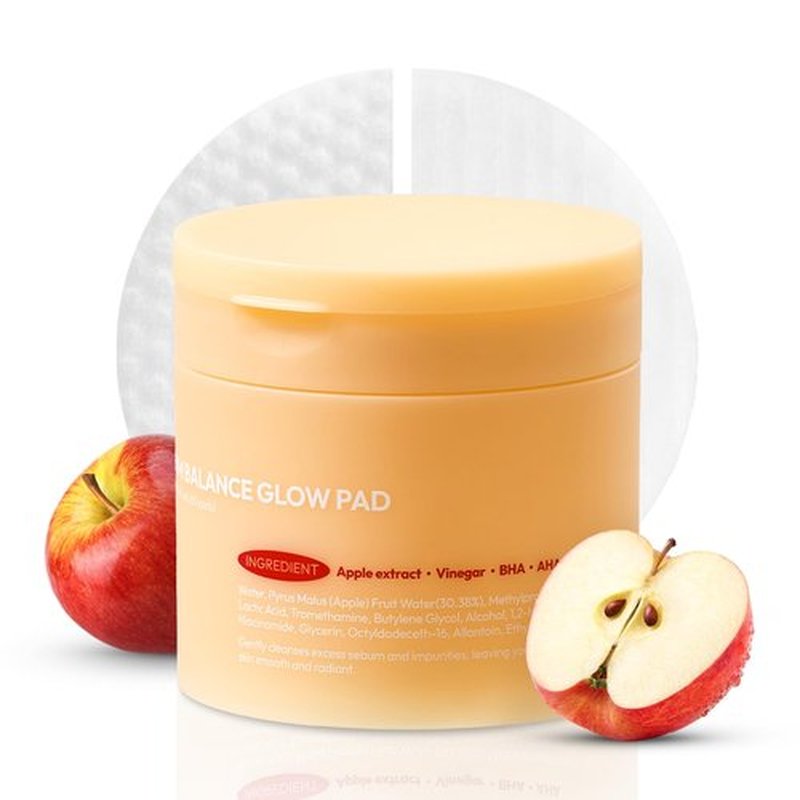 it:fu ACV Sebum Balance Glow Pads | Korean Exfoliating Toner Pads with BHA & Salicylic Acid | Pore Care, Dark Spot Care & Oil Control (60 Units)