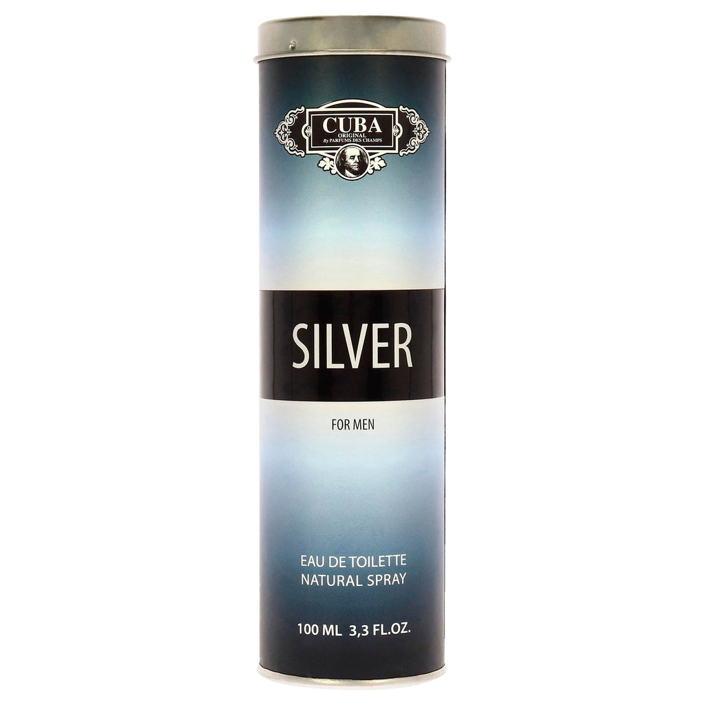 Cuba Silver Eau De Toilette Spray for Men, 3.3 Ounce