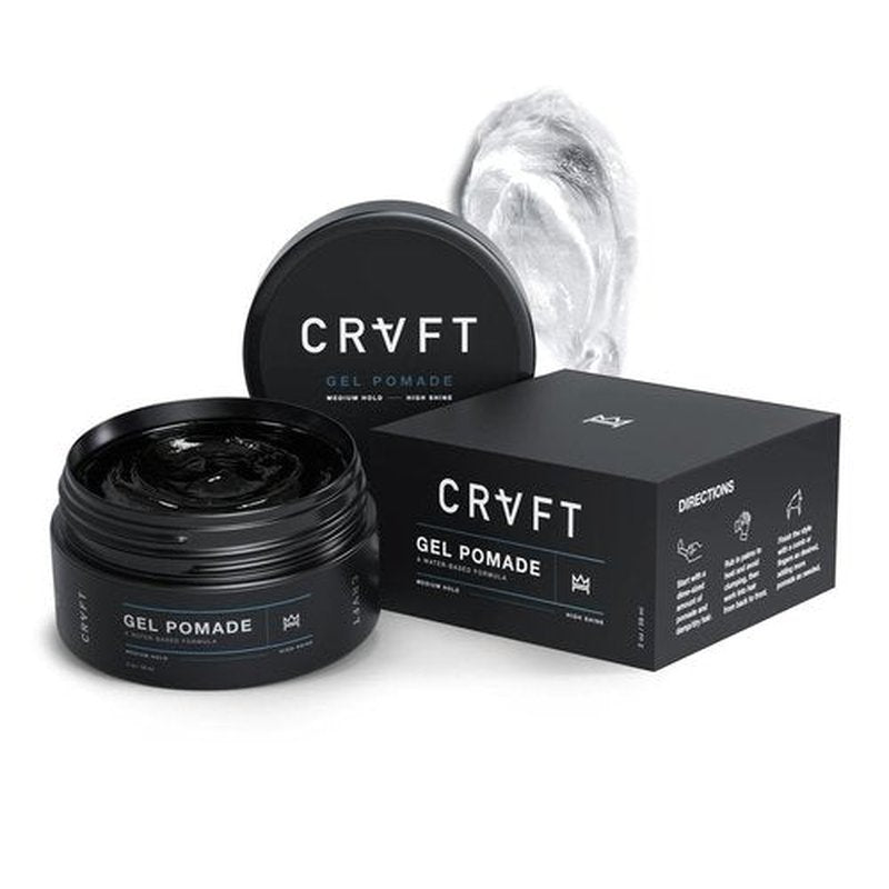 CRVFT Pomade 2oz | Medium Hold Styling Gel - Semi-Matte Finish for Men - Water-Based, Boss Scented