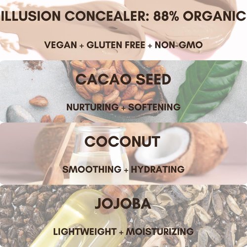 BaeBlu Organic Concealer, FULL Coverage Cover Up, 100% Natural, Made in USA, Sunshine