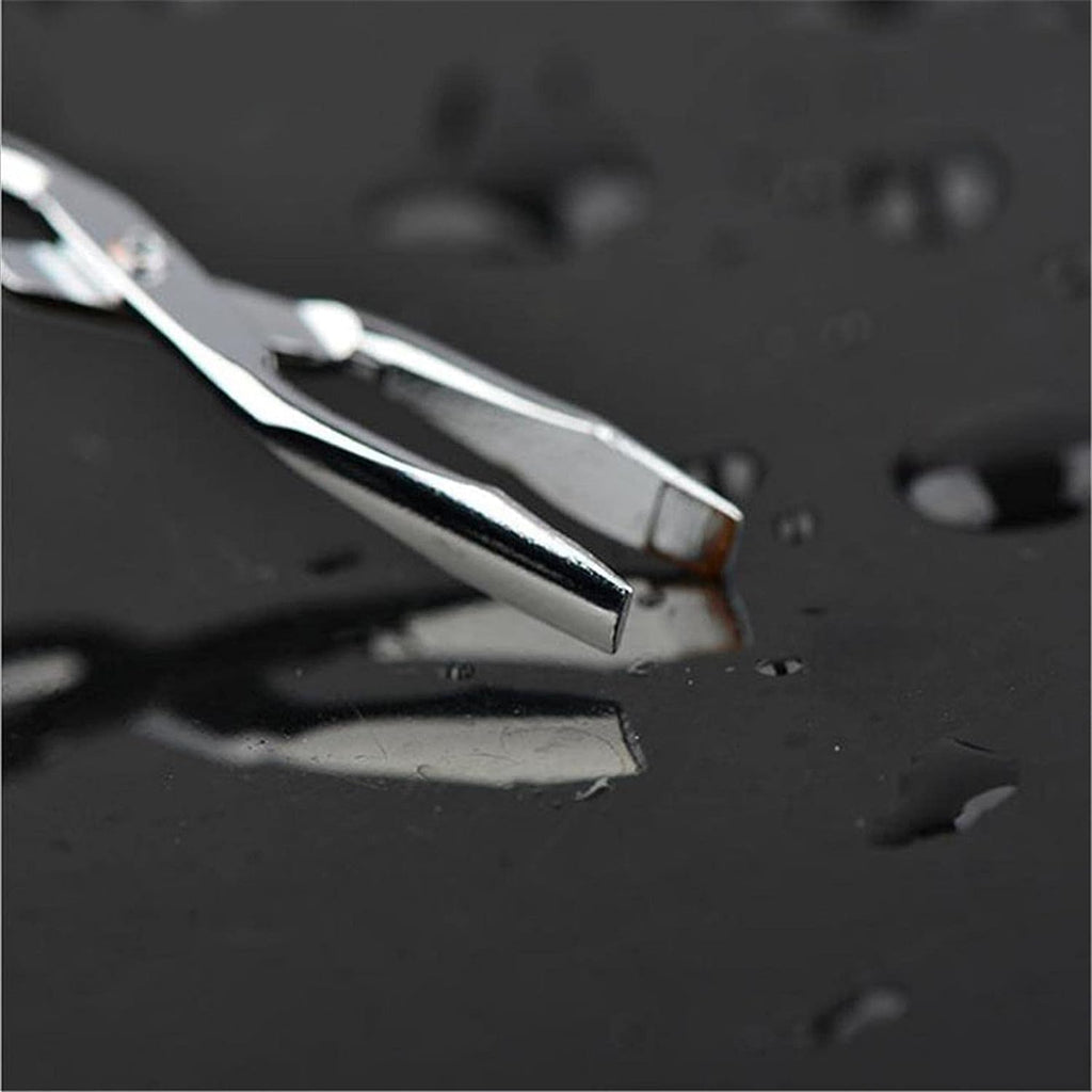 Silver Professional Stainless Steel Eyebrow Tweezers and Scissors Set, Hair Removal and Grooming Tools