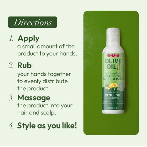 ORS Olive Oil Frizz Control & Shine Glossing Hair Polisher with Pequi Oil 3 Ounces (Pack of 2)