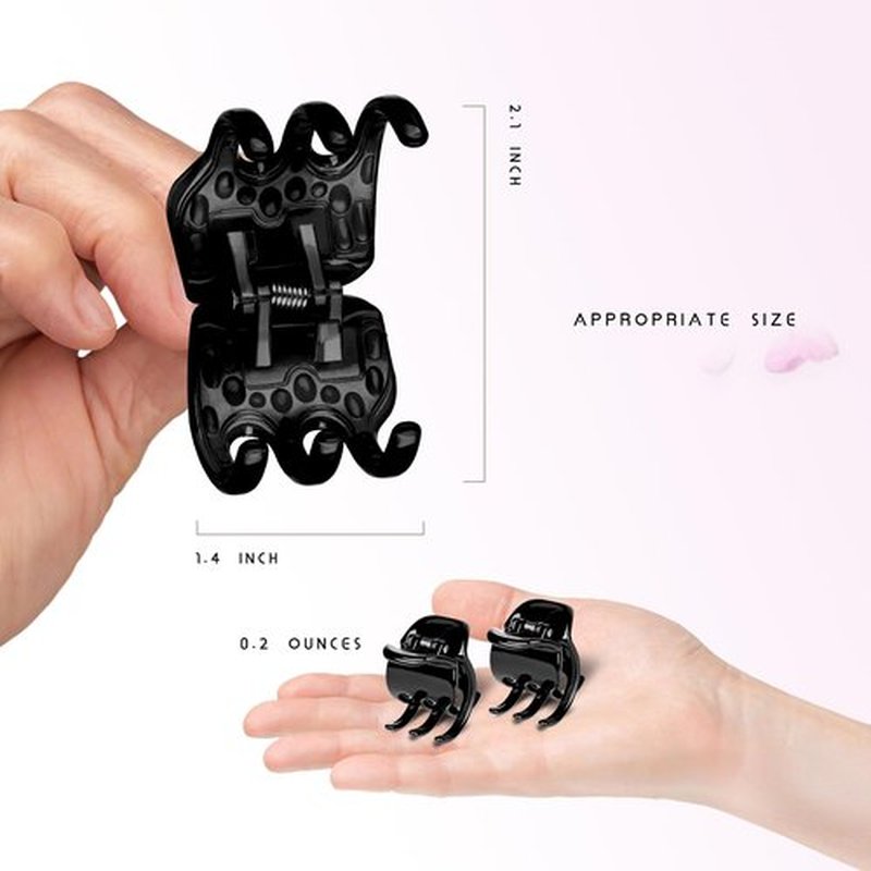 aelBael 6-Piece Hair Claw Clips-1.3 Inch Jaw Clips That Won't Let YourThick or Medium Hair Escape, Nonslip Wonders for Women and Girls' Hair Accessories Black