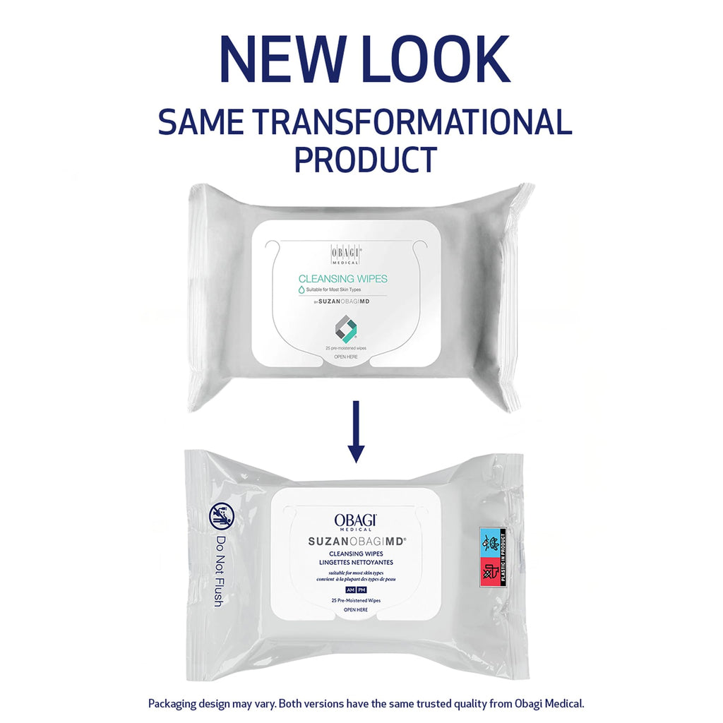 Obagi Medical On the Go Cleansing and Makeup Removing Wipes, 25 Count