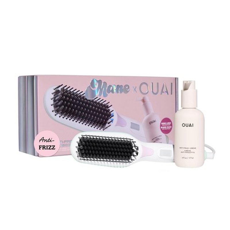 Mane Anti-Frizz Kit - Mane Hair Tools Kit & OUAI Anti-Frizz Crème - Complete Hair Styling Kit for Sleek, Humidity-Resistant Hair (2 Count)