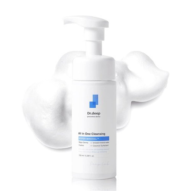 Dr. Deep Foaming Facial Cleanser - All-in-One Korean Formula for Bumpy Skin & Blackheads | 5.07 fl. oz