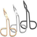 3-Piece Tweezers Set Scissor Handle Slant Tip Eyebrow Tweezers Eyebrow Plucker Tweezers for Facial Hair Removal Includes Black, Silver, & Rose Pink