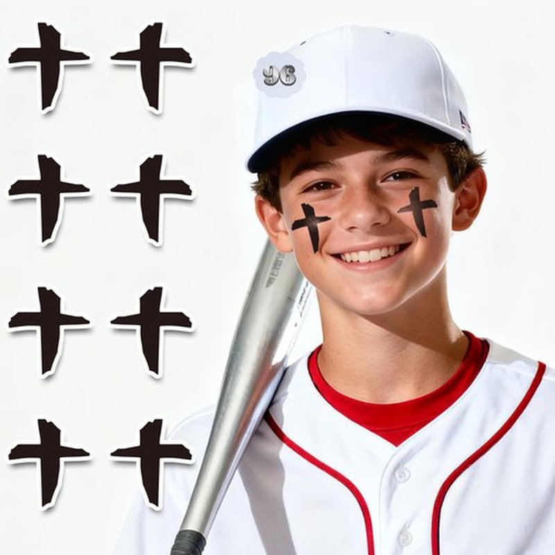 96 Pairs Sports Eye Black Stickers, Sports Eyeblack Stickers Breathable Eye Strips for Baseball Football Softball Lacrosse Fans on Game Day