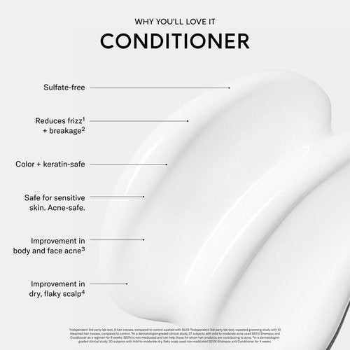SEEN Conditioner Eco-Refill, Fragrance Free - Non-Comedogenic Hair Conditioner- Dermatologist-Developed - Safe for Sensitive, Eczema & Acne Prone Skin