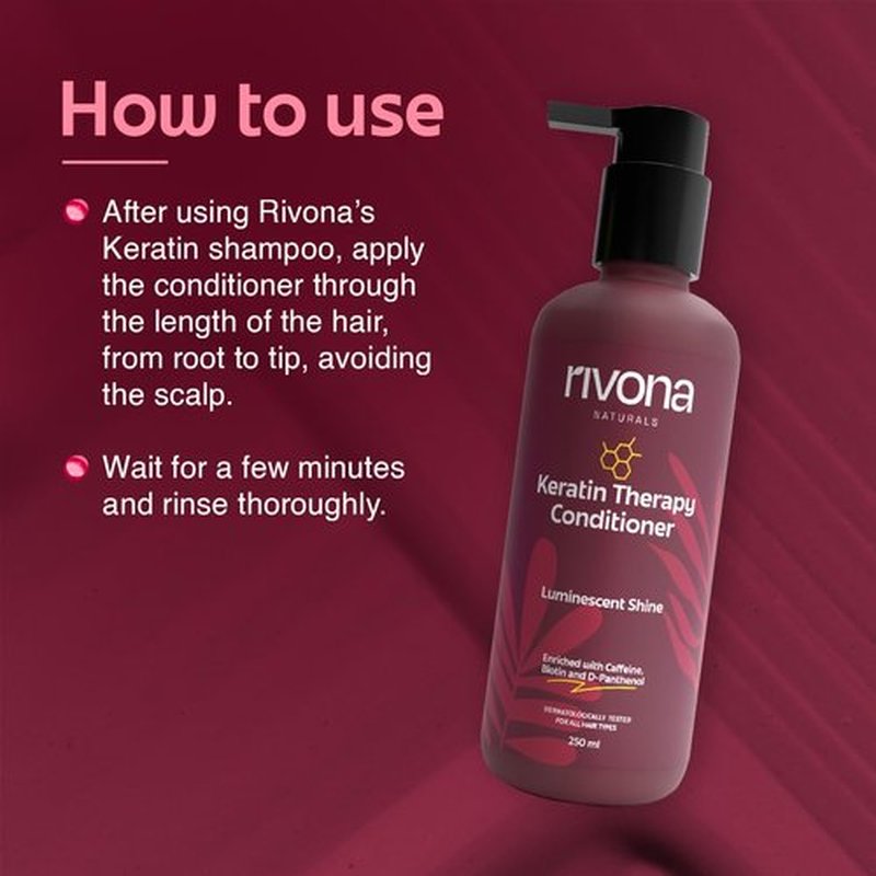 RIVONA NATURALS Keratin Therapy Conditioner - Nourishes & Controls Frizz with Hydrolyzed Keratin | 250 ml