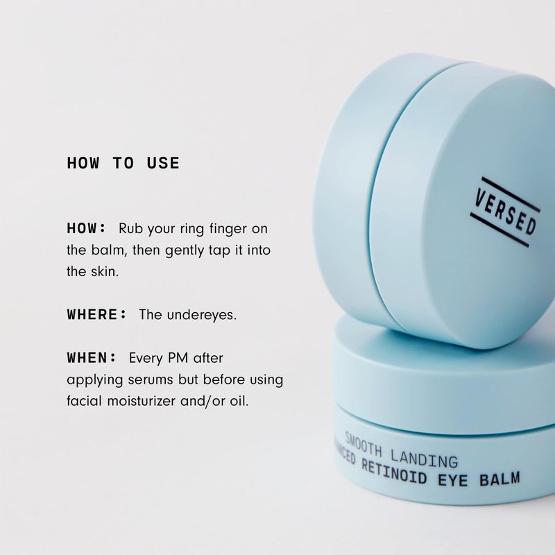 Versed Smooth Landing Advanced Retinoid Eye Balm - Anti-Aging Eye Cream with Granactive Retinoid for Crow's Feet, Under Eye Bags & Dark Circles - Nightly Moisturizing Eye Firming Cream (0.42 oz)