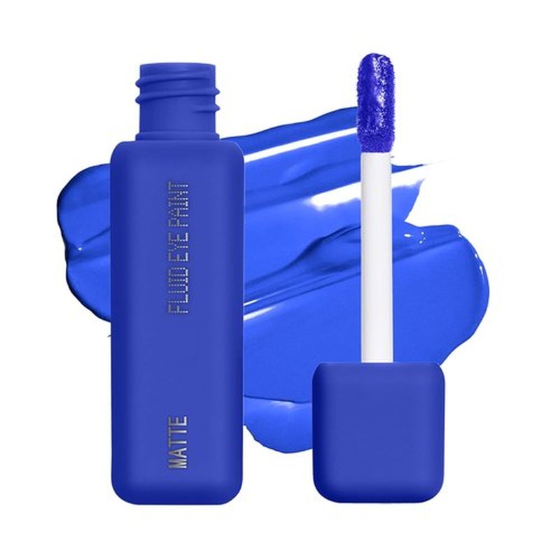 About-Face Matte Fluid Eye Paint - High-Pigment Liquid Eyeshadow in No Queens Blues | Long-Lasting, Vegan & Cruelty-Free
