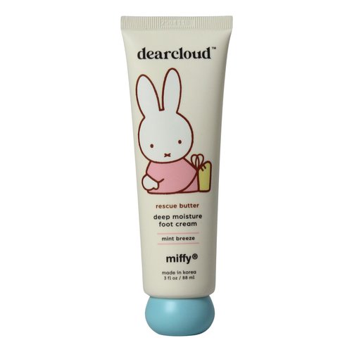 dearcloud Miffy Rescue Butter Foot Cream – Cracked Heel Repair Cream with Shea Butter, Urea, Peppermint Oil & Allantoin – Korean Foot Cream - 3 fl oz (Mint Breeze)