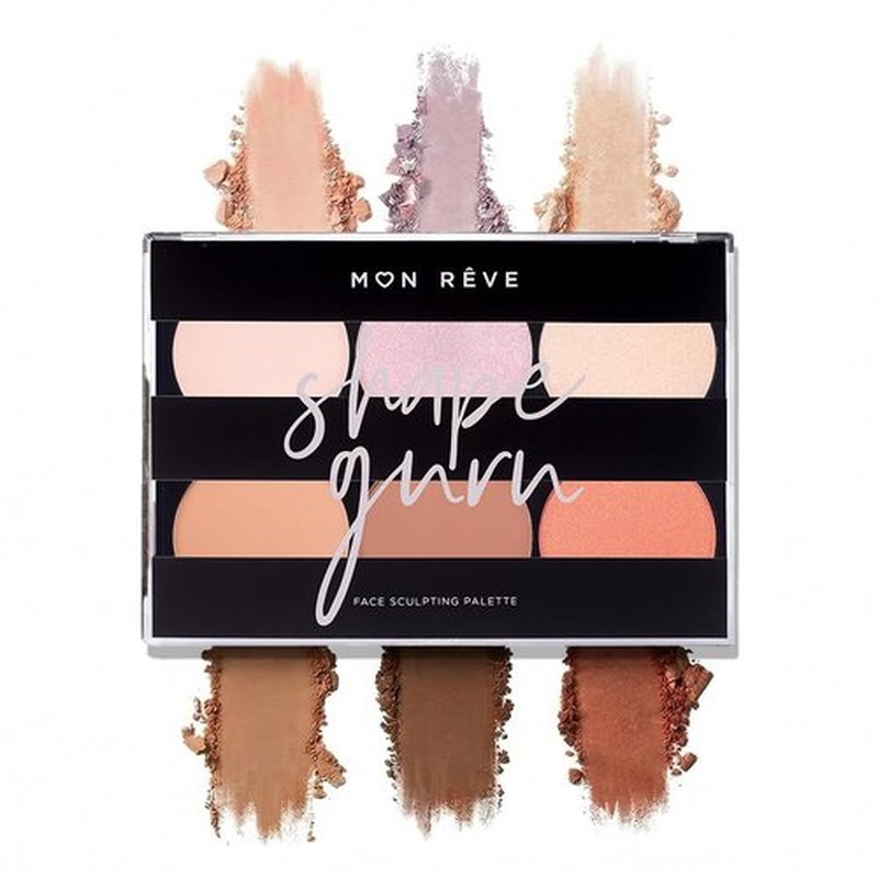 Mon Rêve 3-in-1 Contour Palette - Vegan Mineral Makeup Kit with Highlighter, Blush & Contour - Parabens-Free for All Skin Tones