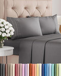 Queen Size 4-Piece Sheet Set - Comfy Cooling Bed Sheets for Luxurious Sleep - Deep Pockets, Soft & Wrinkle-Free - Oeko-Tex Certified - Dark Grey