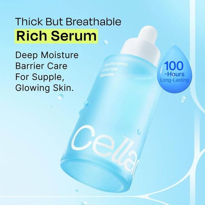 Celladix Hyaluronic Intense Serum – 95% Pure Hyaluronic Acid with Jeju Deep Sea Water & Peptides – 100 Hours of Hydration, Gentle Soothing Care for Radiant Skin – Korean Skincare, 1.01 Fl Oz