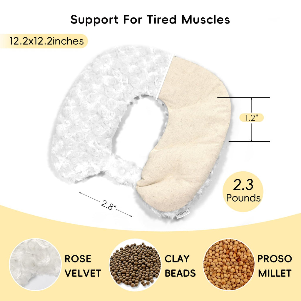 my novel things Microwavable Neck Heating Pads and Eye Mask Set, Microwavable Heating Pads 2.3LBS for Neck Shoulders Back Pain Relief Stress Relief Warm Compress with Washable Cover Heat Packs