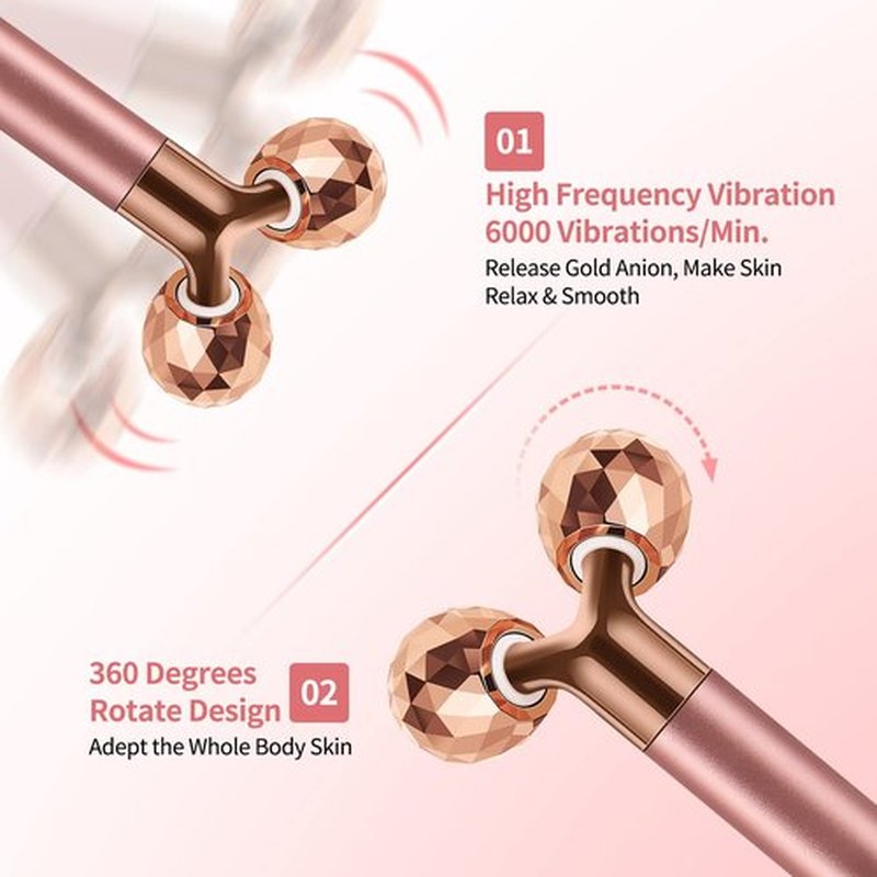 SSGP 2-in-1 Electric Face Massager with 3D Roller and Crescent-Shape Kit for Face Skin Care Tools