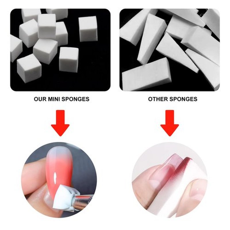300PCS Mini Nail Sponges for Ombre Square Nail Art Sponge Ombre Nail Brush Nail Accessories for Color Gradient Nail Design