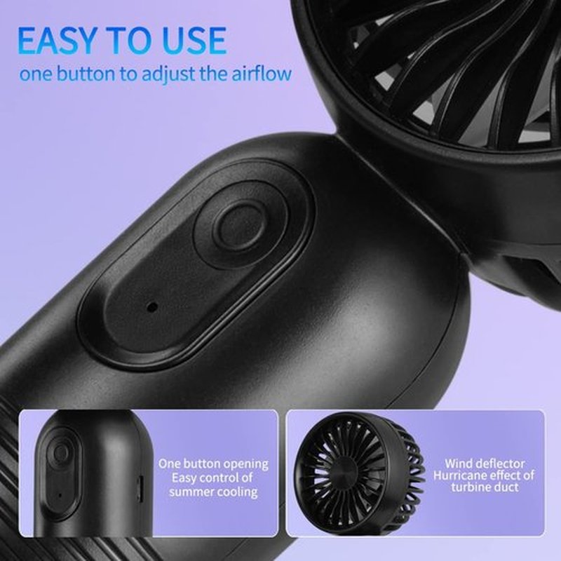 Skiennix Mini Portable Fan - Lightweight Handheld Design with 3 Speeds | USB Rechargeable, 2-Pack
