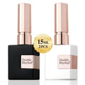 Double Rhythm UV Gel Polish Set - 2 Pcs 15ml Pure White & Black Nail Art Kit for DIY Salon Use