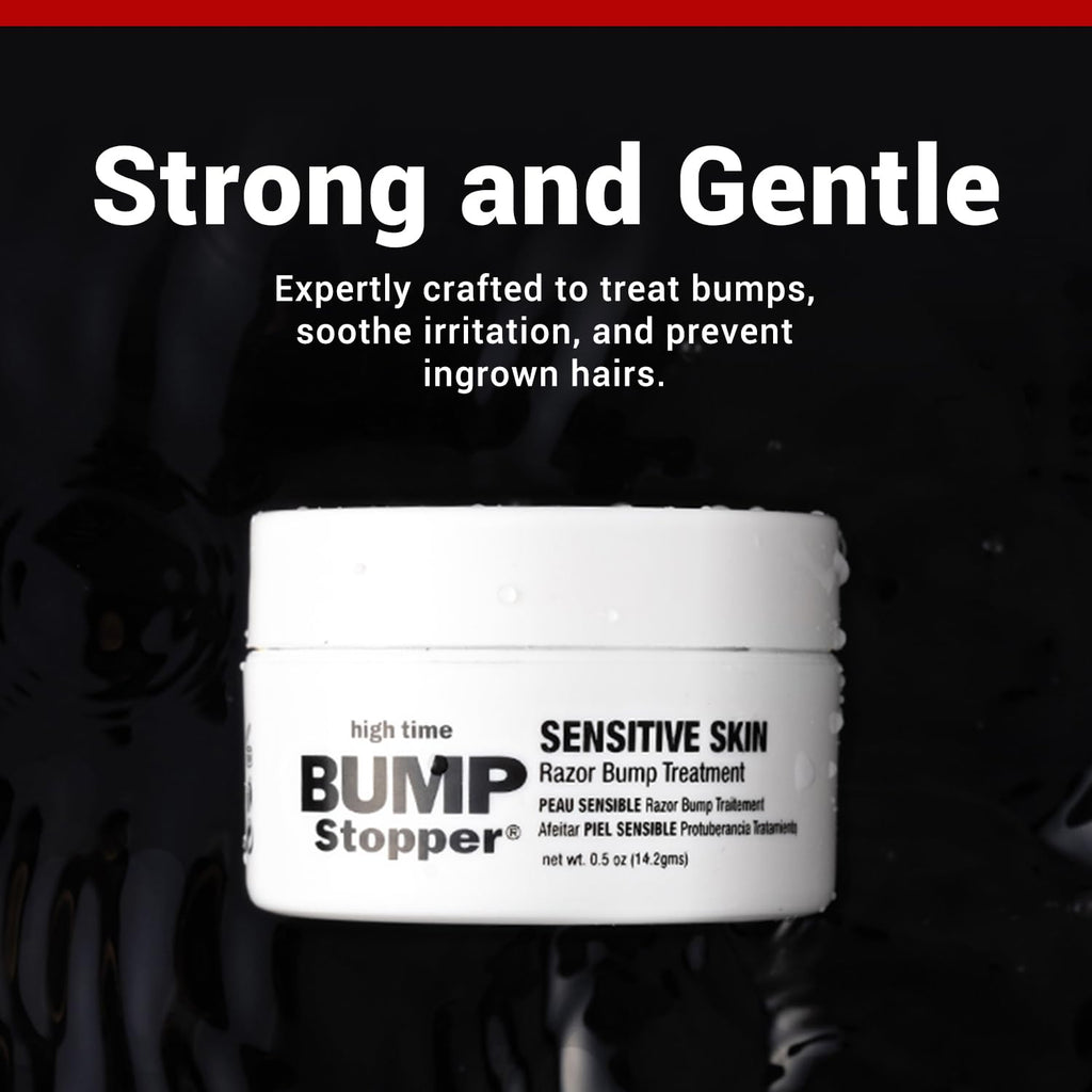 High Time Bump Stopper Sensitive Ingrown Hair Cream | Aftershave Lotion for Men and Women | Razor Bump Balm | 0.5 OZ (6 Pack)