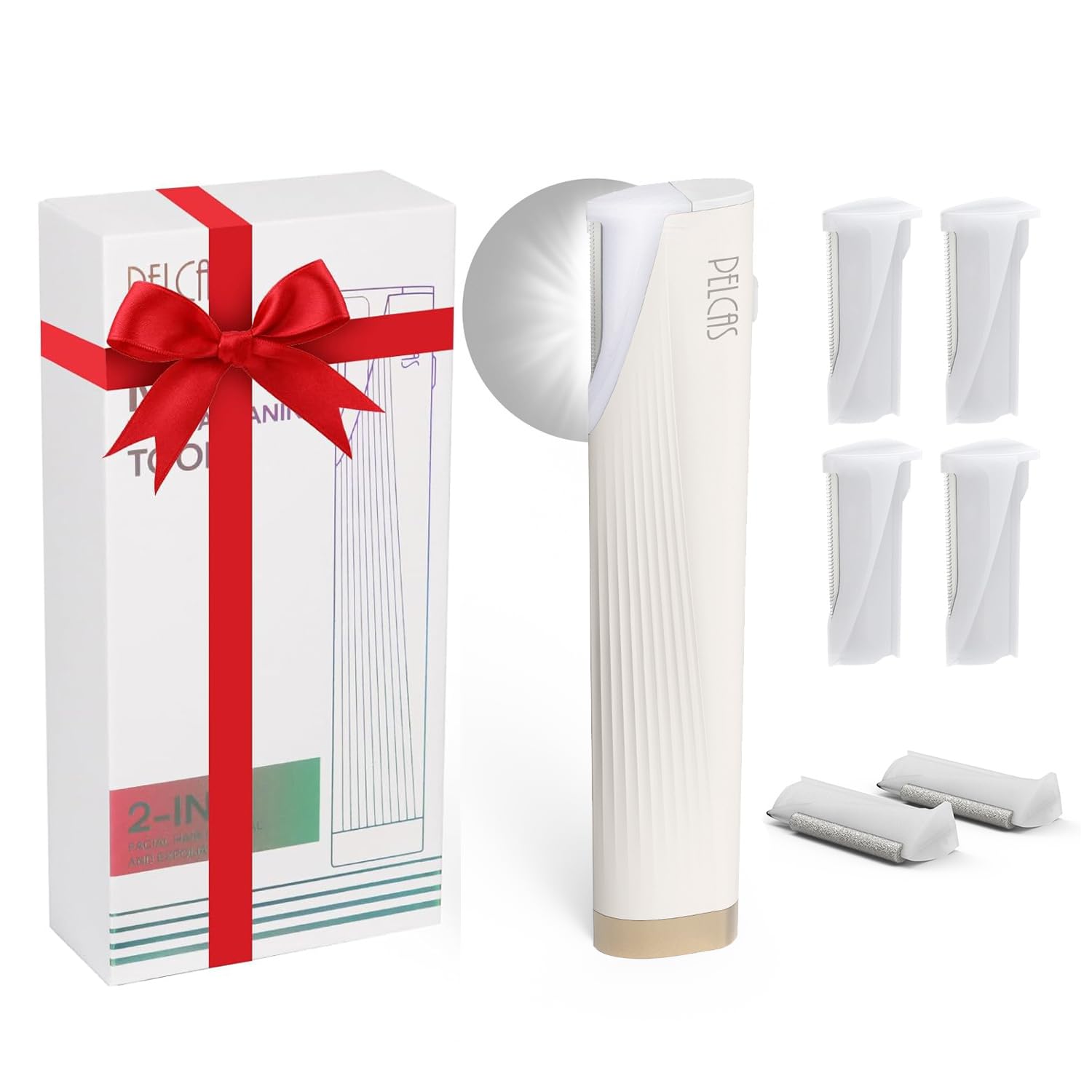 ELCAS Electric Dermaplaning Tool for Face, 3 Speeds Face Razor with LED