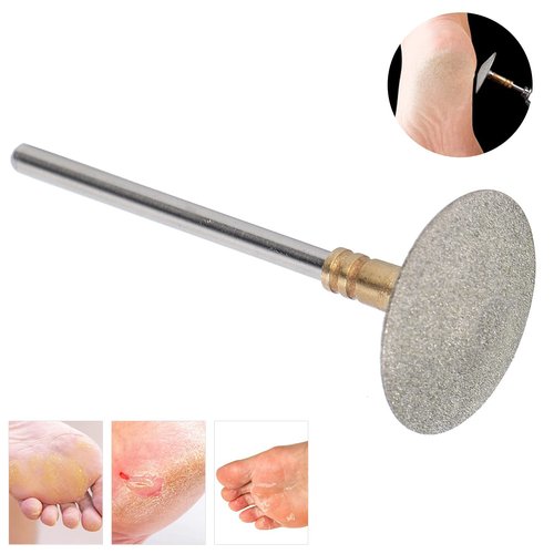 Pedicure Drill Bit, Umbrella Shape Stainless Steel Foot Calluses Polishing Grinding Head Dead Skin Remover for Electric Foot File Drilling Machine Accessory Tool (Medium)