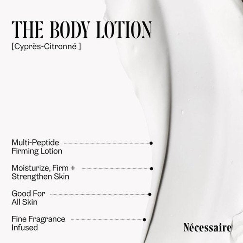 Nécessaire The Body Lotion - Multi-Peptide Firming Moisturizer for All Skin Types | 15.2oz, Vegan & Hypoallergenic