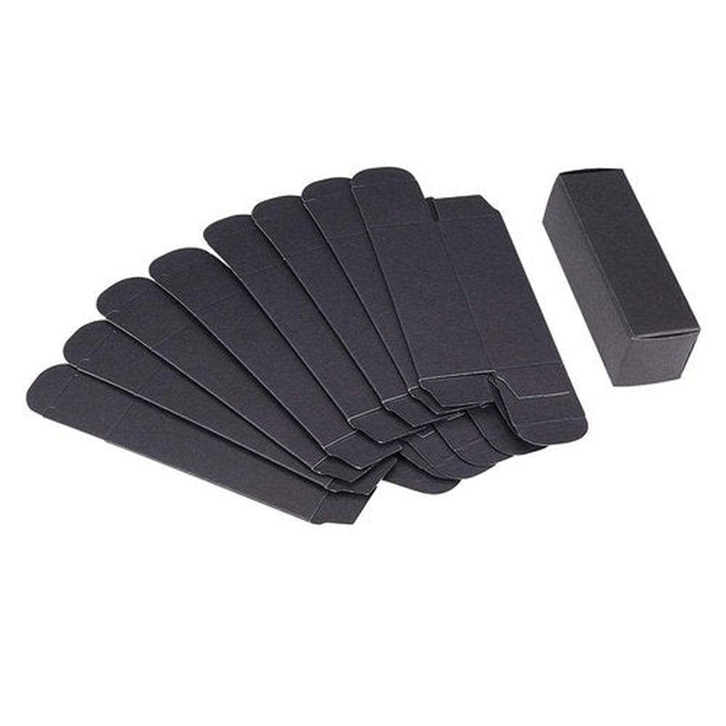 BENECREAT 50 Pack 3.4x1x1 inch Black Kraft Paper Lipstick Box Lip Balm Kraft Box for Birthday Festival, Wedding Valentine's Day, Festival Gift Packaging