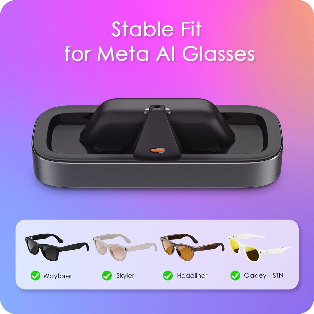 VAWVVA Charging Station for Ray-Ban Meta Glasses (Space Gray)