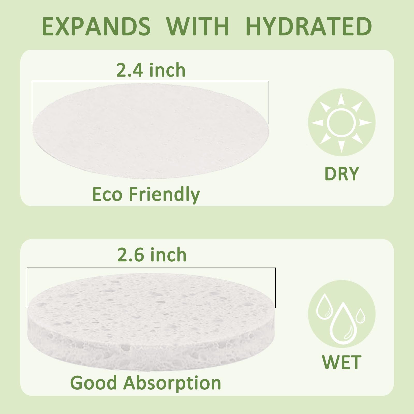 Beieverluck 300 Count Compressed Facial Sponges for Cleansing Natural Cellulose Disposable Face Sponge Spa Sponge for Face Cleansing Exfoliating Makeup or Mask Removal, White