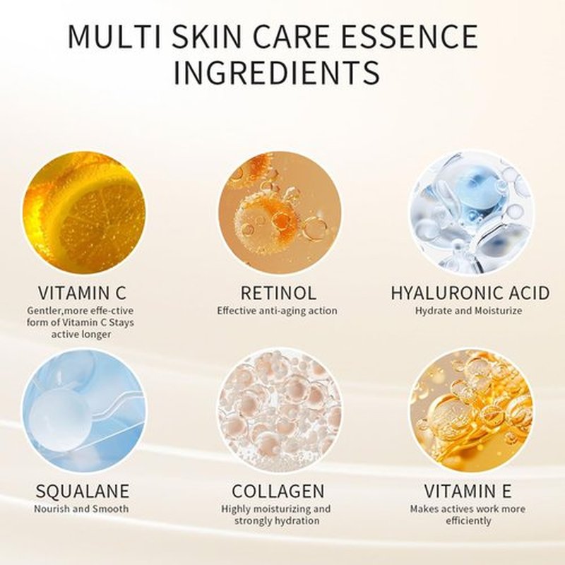 HKH Vitamin C Serum Capsules For Face: 38 Caps with Scissors - Vitamin C Anti-Wrinkle &Vitamin A Retinol Collagen Anti-Aging Daily Serum For Women - Smoothing Hydrating Firming Skin - Travel Portable