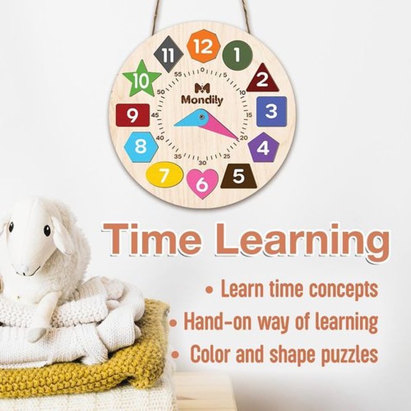 Skiennix Interactive Wooden Calendar for Kids Ages 3+ | Teaches Seasons & Daily Activities (12 x 15 Inches)