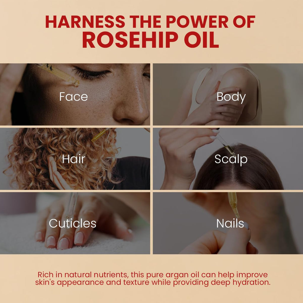 Viva Doria Organic Rosehip Oil, Unrefined, Cold-Pressed, 118 mL (4 Fl Oz) For Hair, Nails and Skin