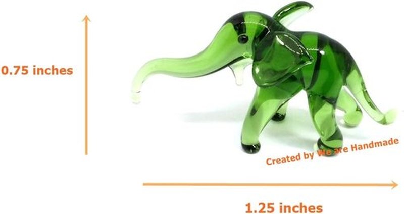 Skiennix Handmade Mini Elephant Family Figurines - Colorful Blown Glass Art | 2" Jungle Collectibles