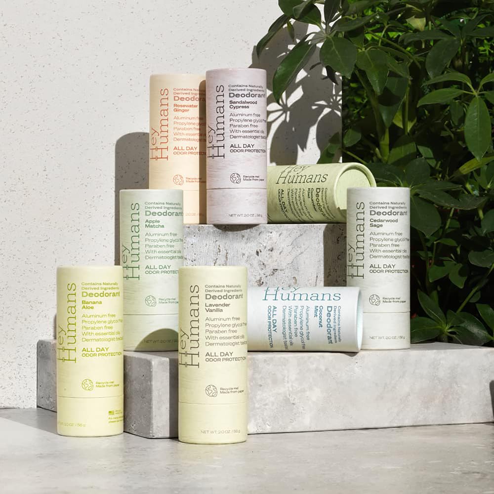 Hey Humans Deodorant, Aluminum Free Deodorant for Women and Men, Contains Naturally Derived Ingredients, All Day Odor Control, Refreshing Deodorant Essential Oils, Vanilla Moonmilk
