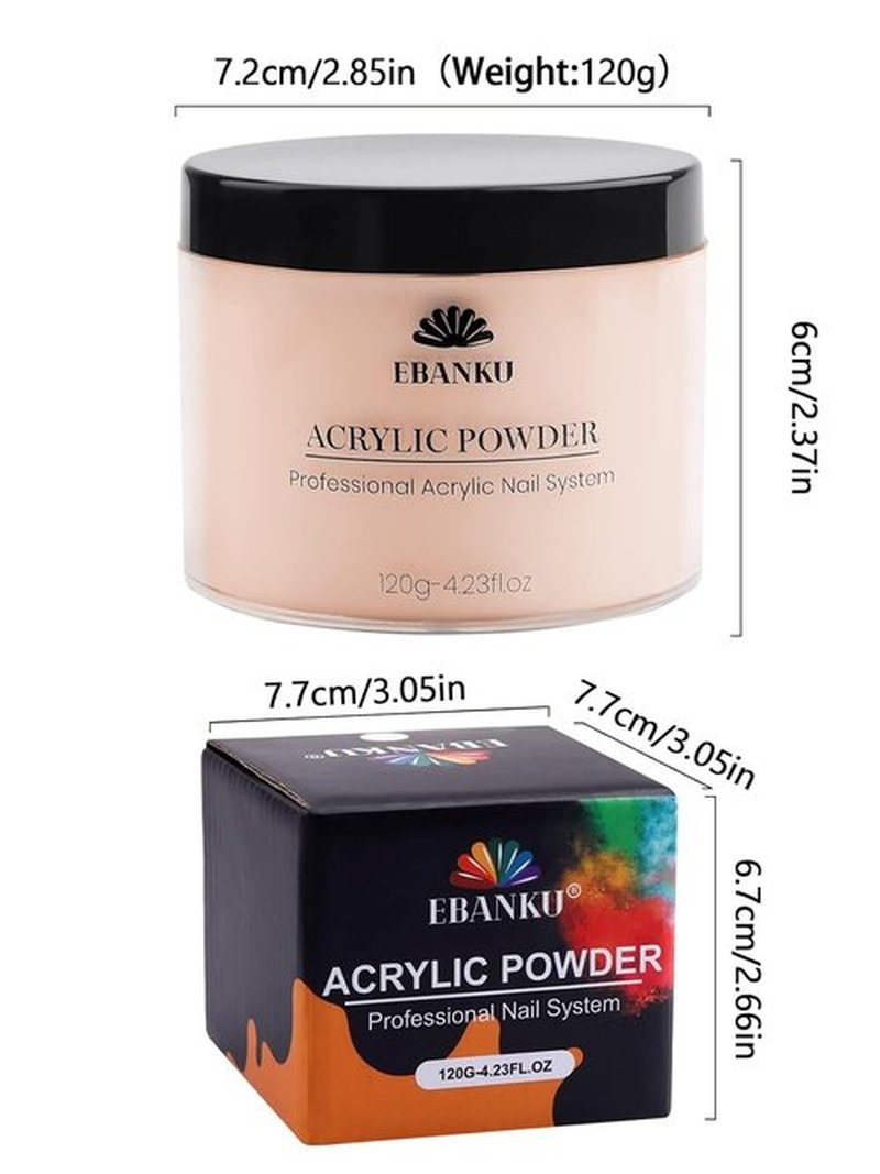 EBANKU Nude Acrylic Powder - 120g Professional Nail Powder for Extensions & Carving | Long-Lasting, No Lamp Needed