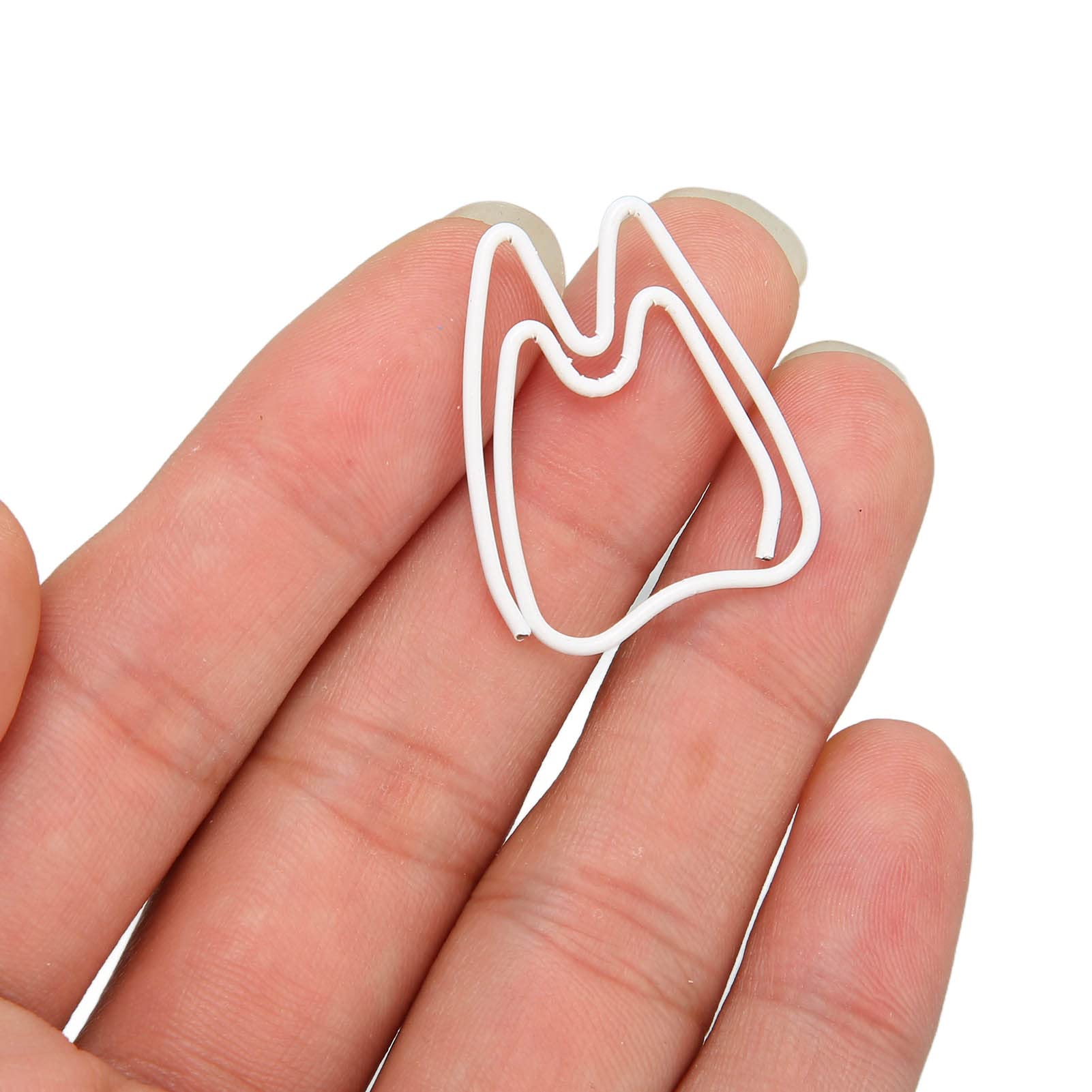 Tooth Shaped Paper Clips,100Pcs Mini Cute Hollow Paperclips Electroplated Metal Office Clips for Document Sorting Organizing