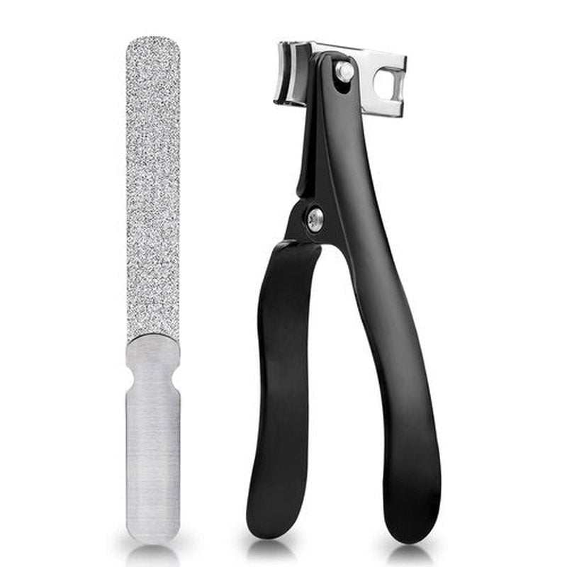 ILLFER Nail Clippers for Seniors Fingernail and Toenails, 360° Rotating Head Ergonomic Long Handle Premium Steel Nail Trimmer for Men Women