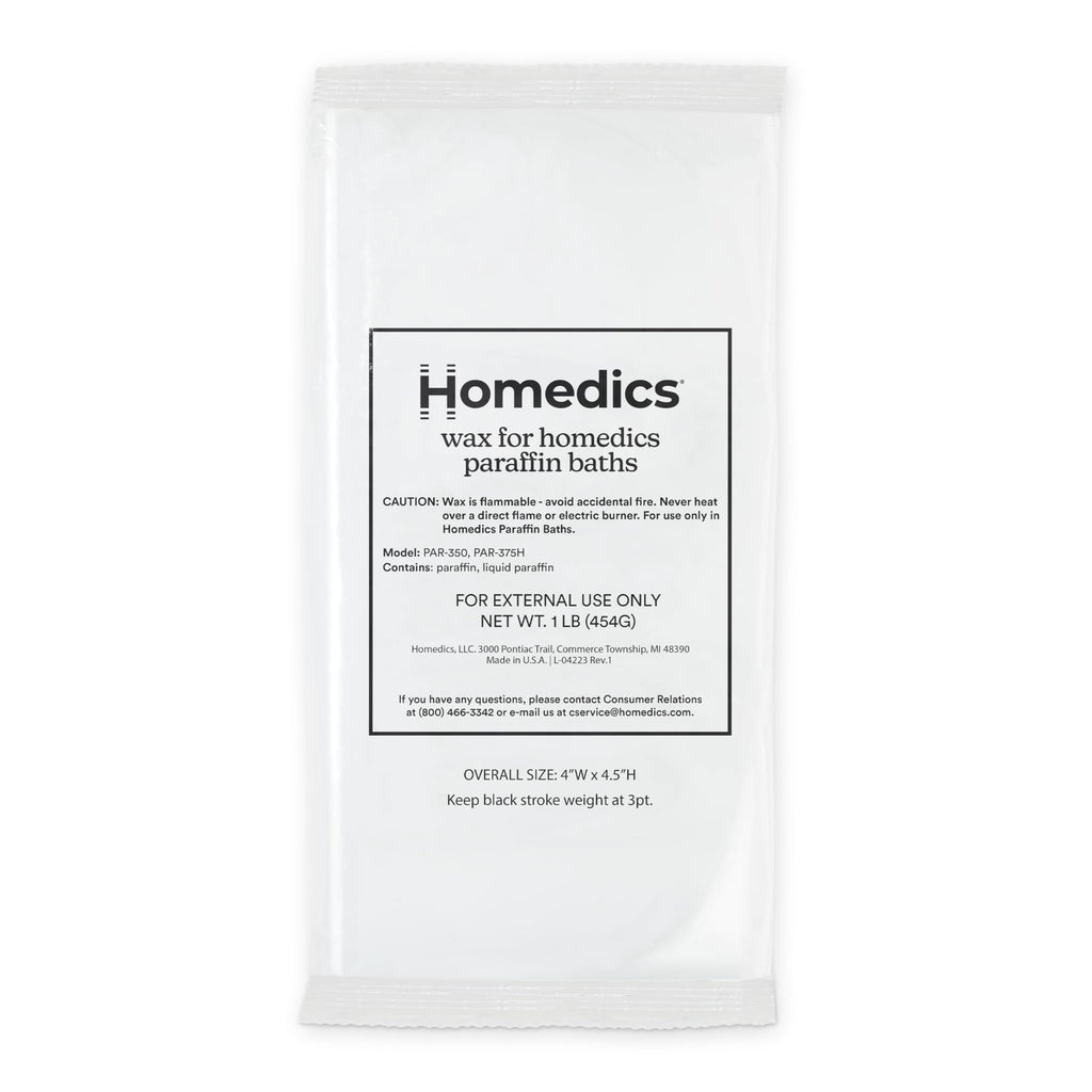 Homedics Paraffin Wax Refill for Paraffin Bath, 2 lb Unscented & Fragrance-Free Wax for Hands & Feet, Moisturizing Spa Treatment, No Dyes