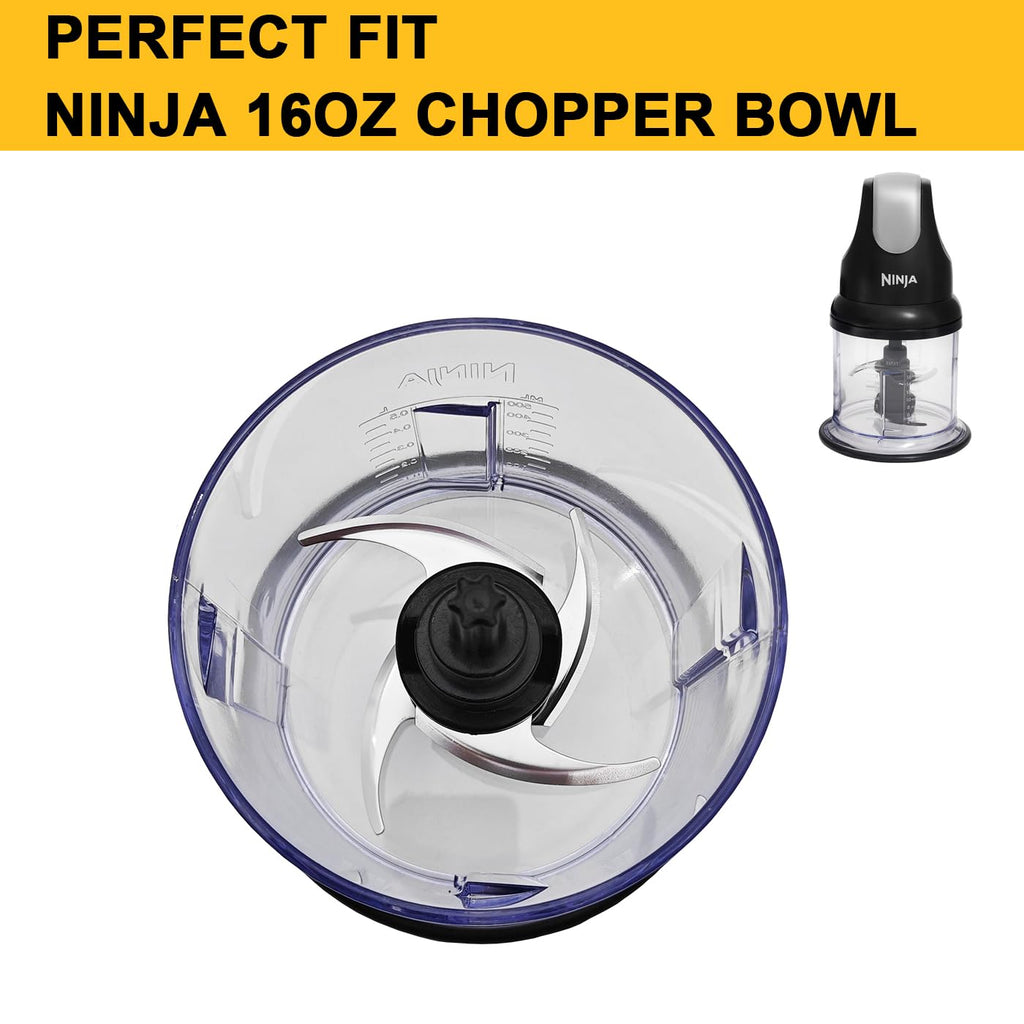 for Ninja Food Chopper Express Chop Blade, Replacement Parts Compatible with Ninja NJ110GR NJ100 NJ100WM Food Processor 16-Ounce Bowl, Express Chopper Blender Attachment Accessories