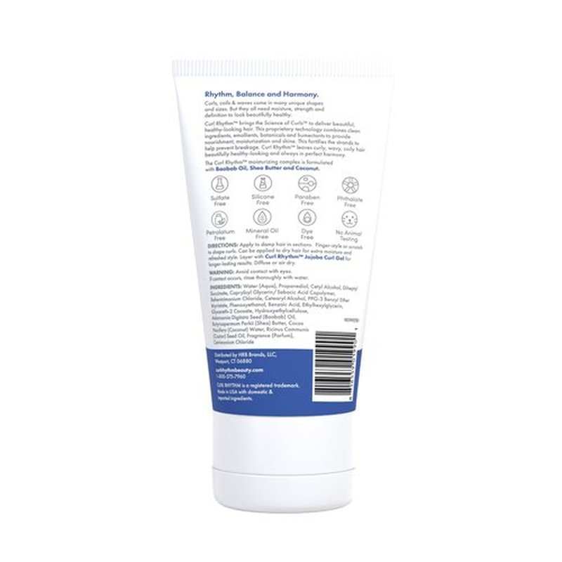 Curl Rhythm Curl Defining Cream - Curl Cream for Curly Hair Anti Frizz, Moisturizing Frizz-Free Shine with Coconut, Shea Butter & Castor Seed Oil - Smoothing for Wavy Hair - 6 Fl Oz (3 Pack)