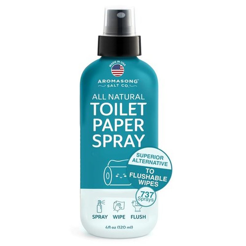 Aromasong 100% Natural Toilet Paper Spray - Flushable Moistener for Personal Cleansing | Septic Safe, 4 fl oz