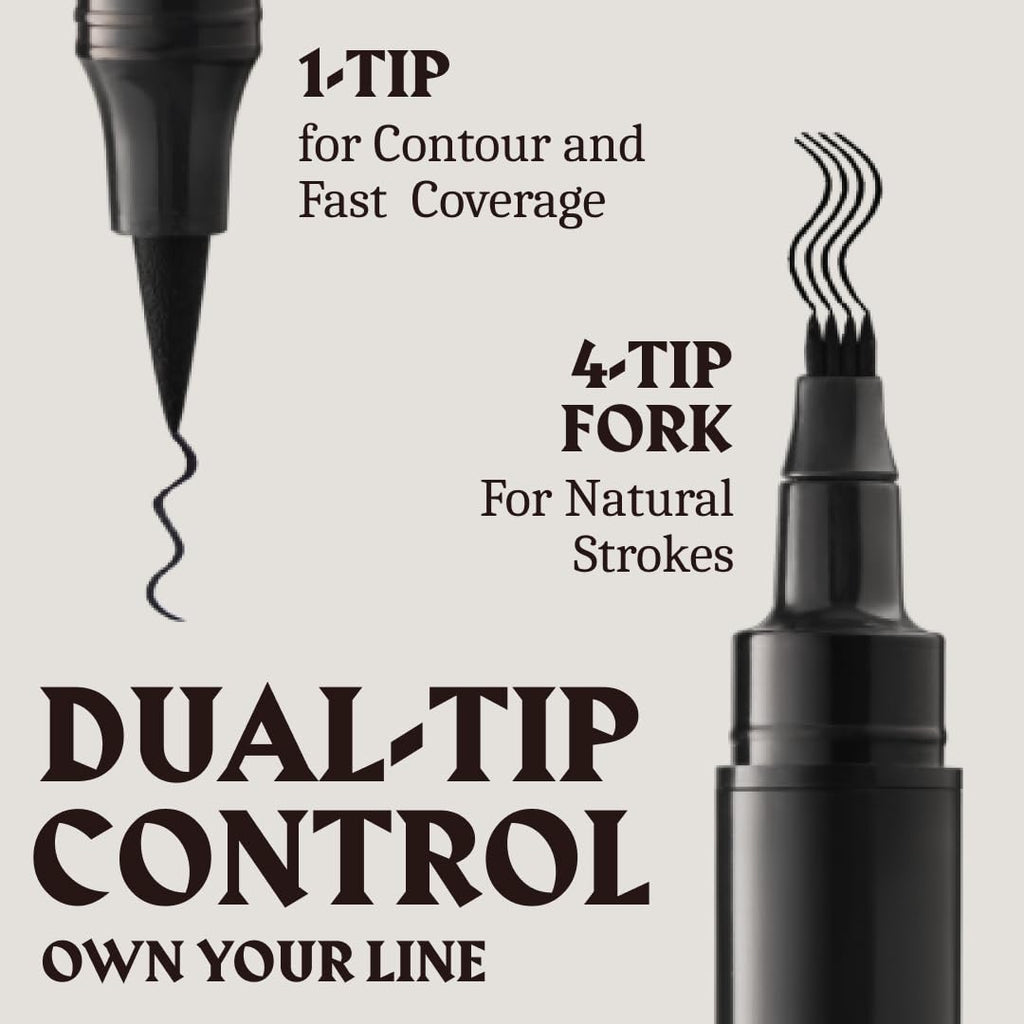 Striking Viking Beard Pen - Jet Black, 2 Pens Pack - Temporary Beard Dye - Waterproof Sweatproof Long Wear Beard Pencil Filler For Men for Touchups & Gap Contouring - Enhances Facial Hair